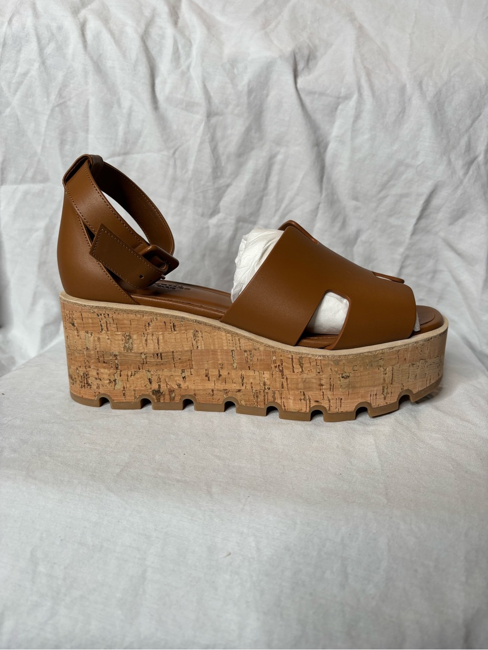 Hermes Brown Cork Wedge Sandals - Picture 7 of 12